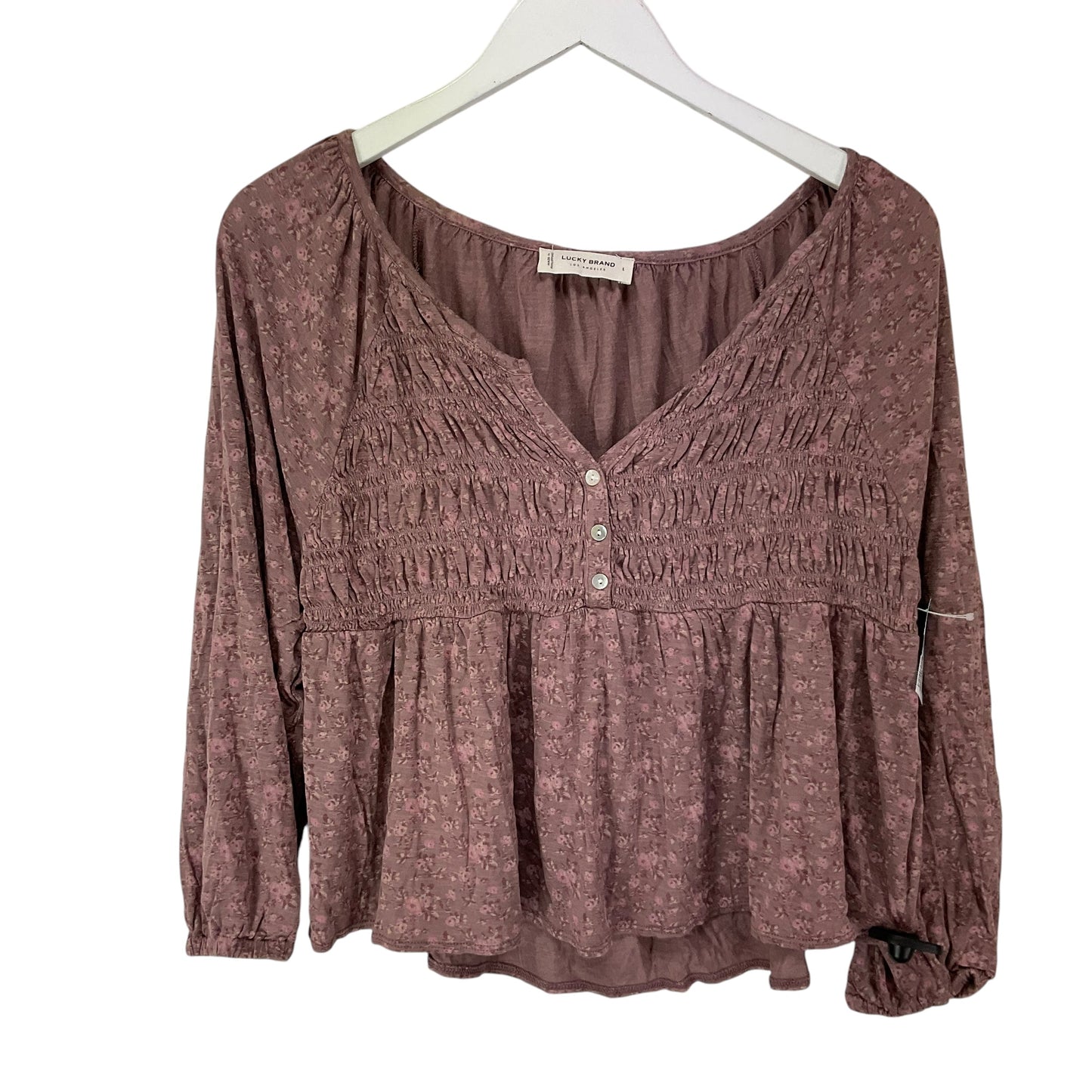 Top Long Sleeve By Lucky Brand In Pink, Size: L