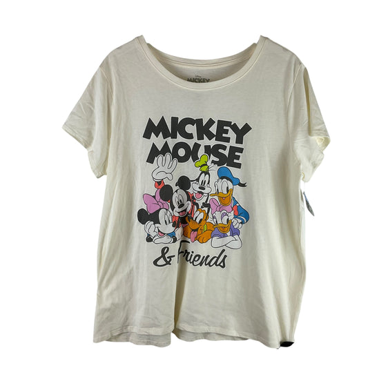 Top Short Sleeve Basic By Disney Store In Cream, Size: Xxl