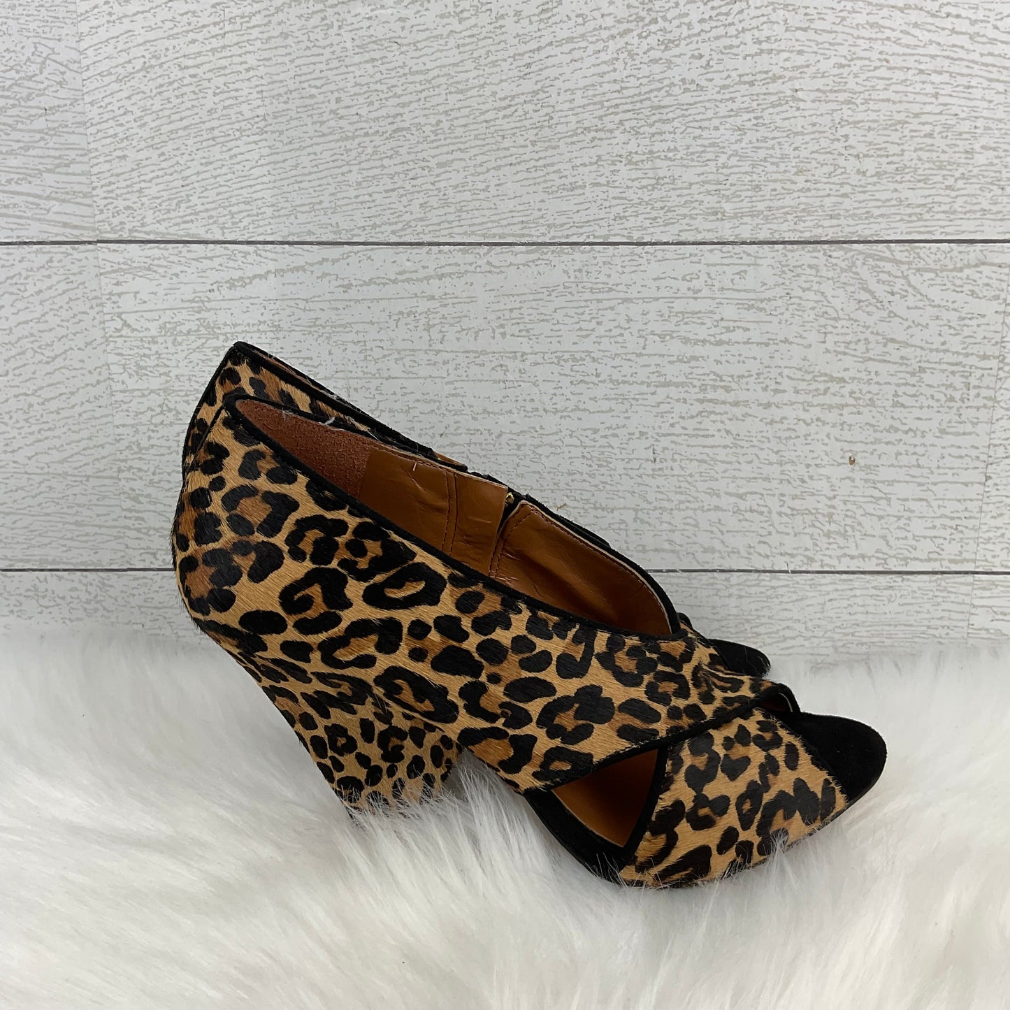 Shoes Heels Kitten By Nine West In Animal Print, Size: 5.5