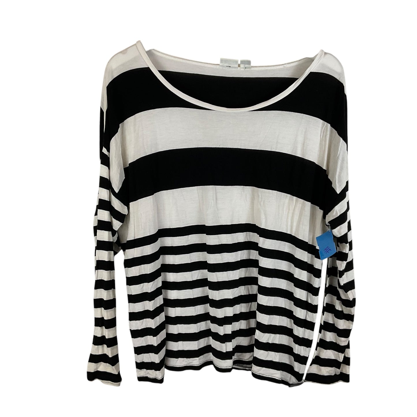 Top Long Sleeve Basic By Cato In Striped Pattern, Size: Xl