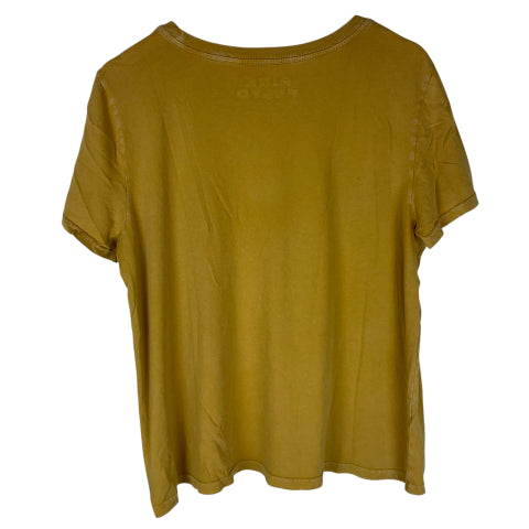 Top Short Sleeve Basic By Clothes Mentor In Yellow, Size: L