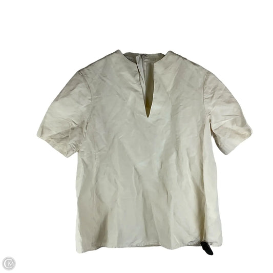 Top Short Sleeve Designer By Lafayette 148 In Cream, Size: S