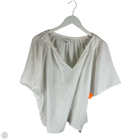 Top Short Sleeve By Velvet In White, Size: Xl