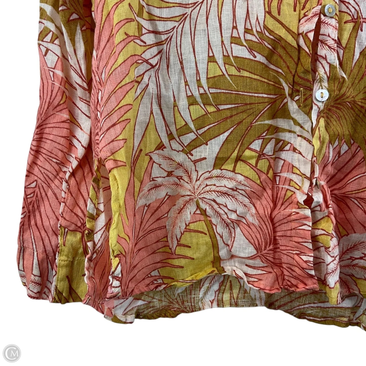 Top Long Sleeve By Tahari By Arthur Levine In Orange & Yellow, Size: M