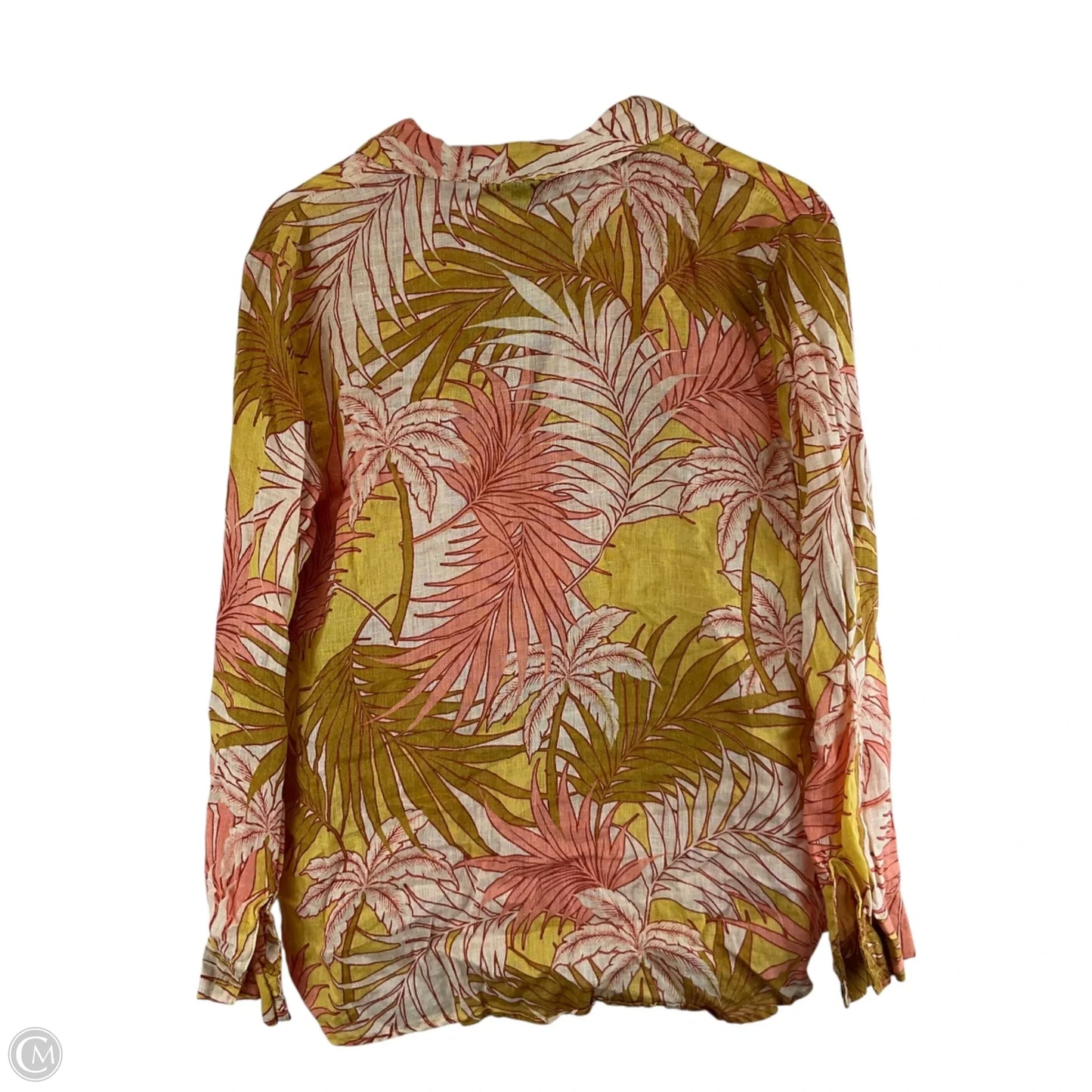 Top Long Sleeve By Tahari By Arthur Levine In Orange & Yellow, Size: M