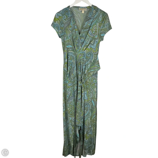 Dress Casual Maxi By Michael By Michael Kors In Blue & Green, Size: 8