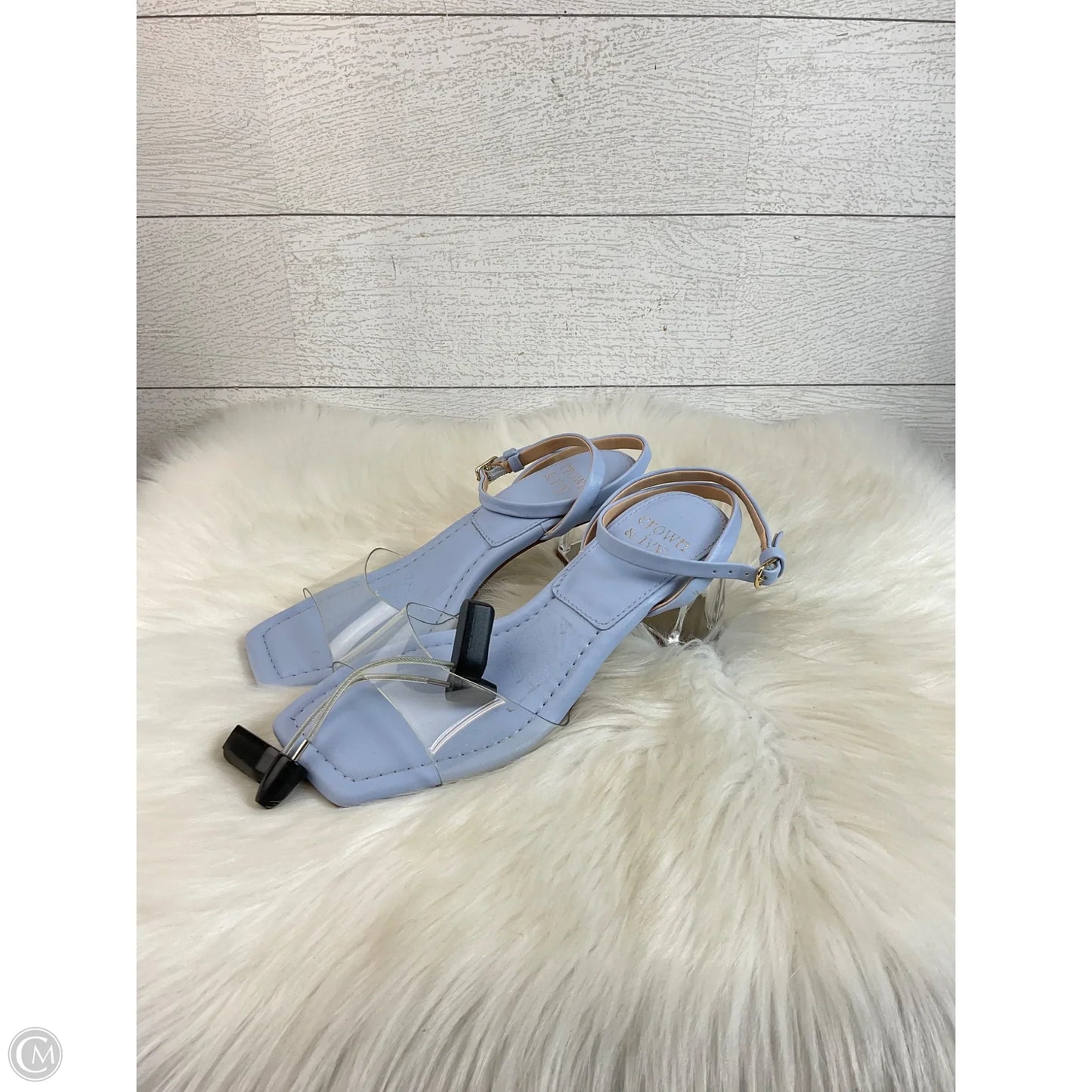 Sandals Heels Block By Crown And Ivy In Blue, Size: 6.5