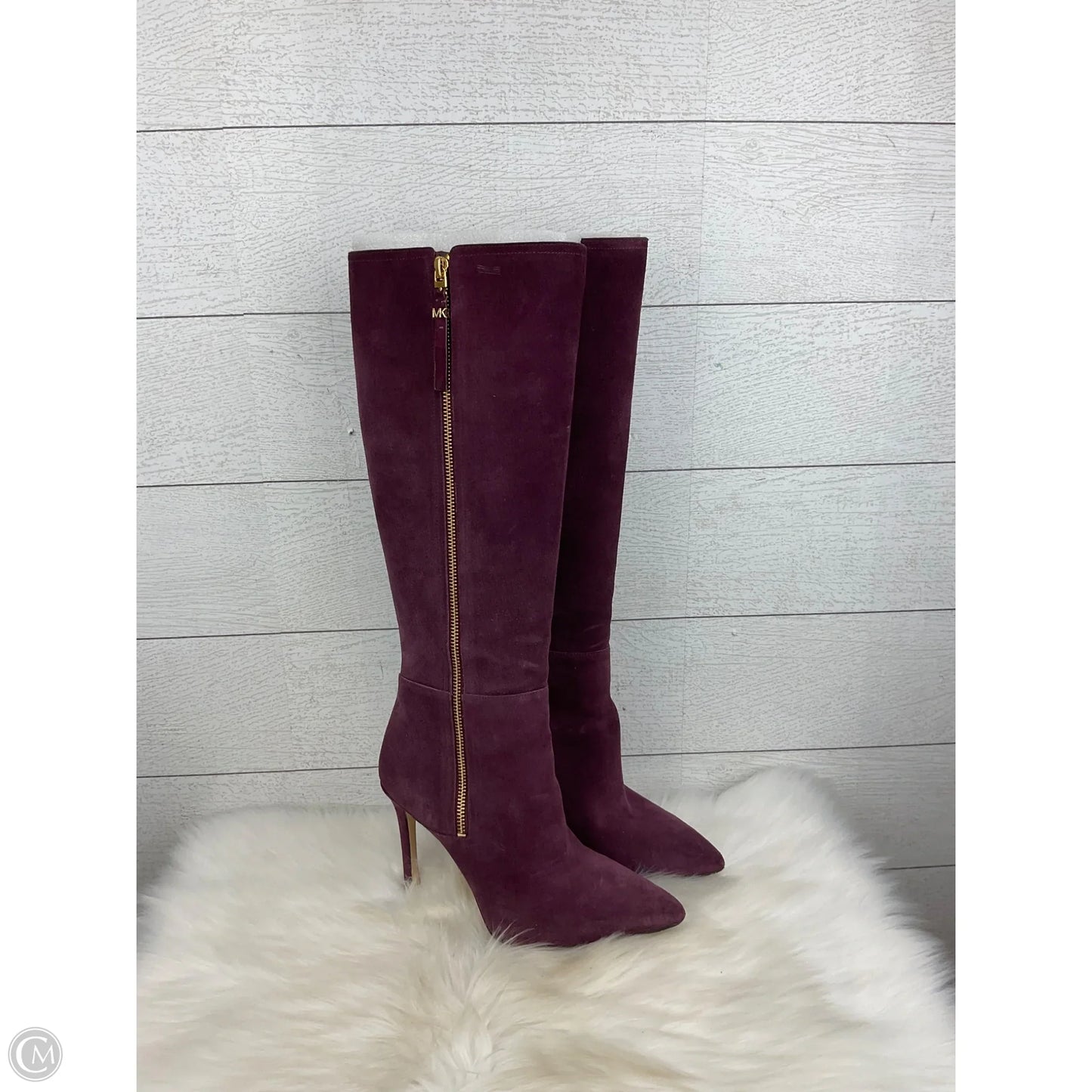 Boots Designer By Michael Kors In Purple, Size: 7