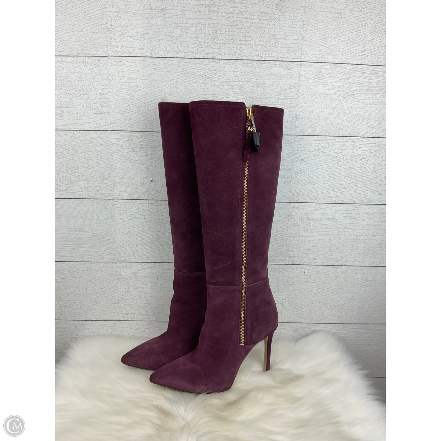 Boots Designer By Michael Kors In Purple, Size: 7
