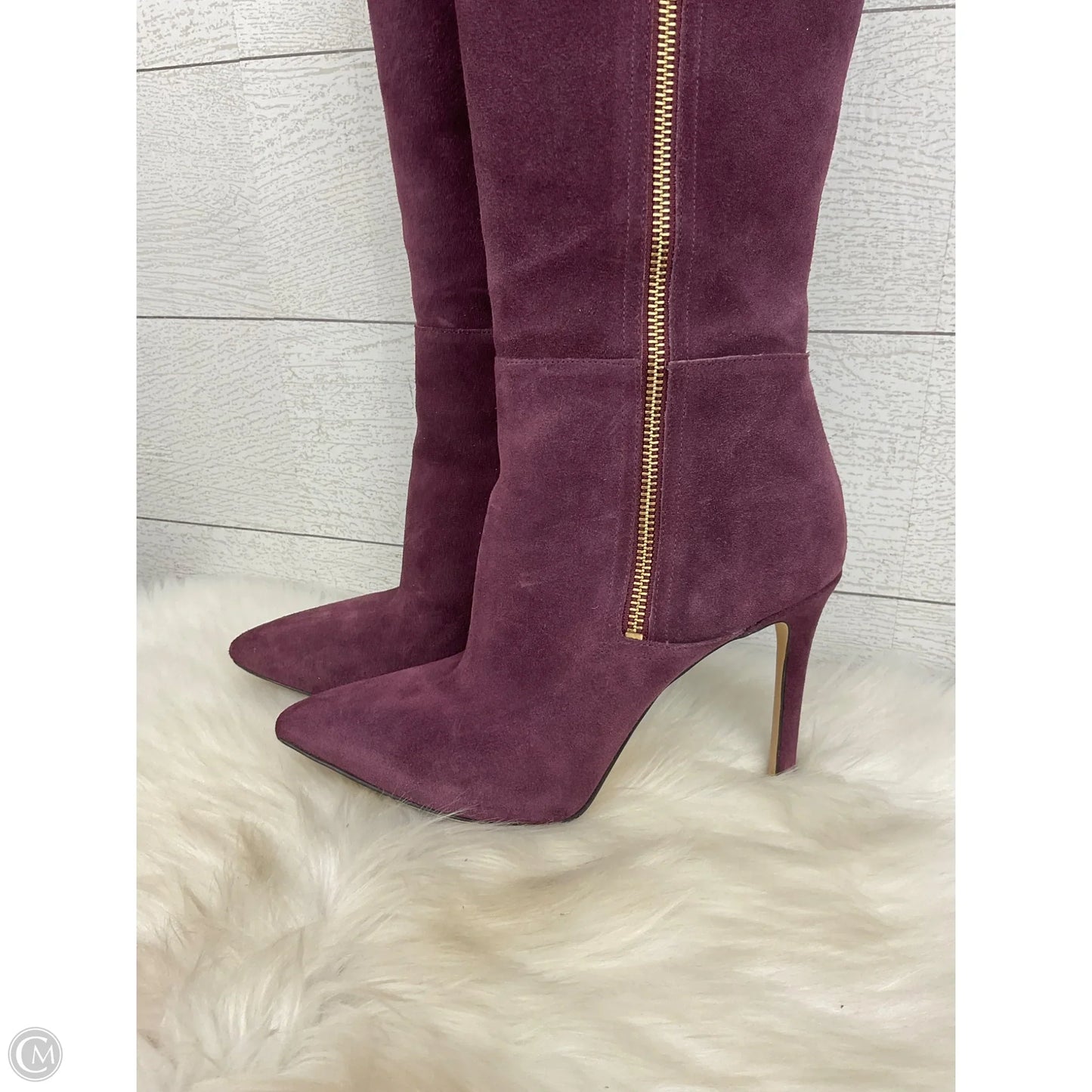 Boots Designer By Michael Kors In Purple, Size: 7