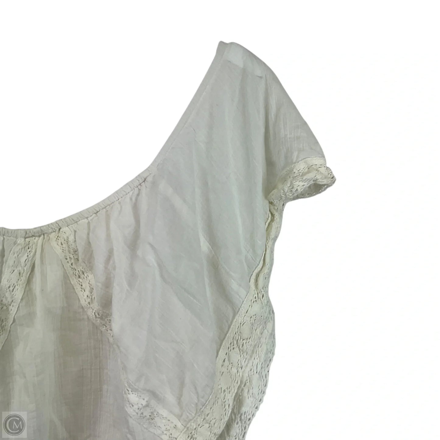 Top Short Sleeve By White Crow In White & Yellow, Size: M