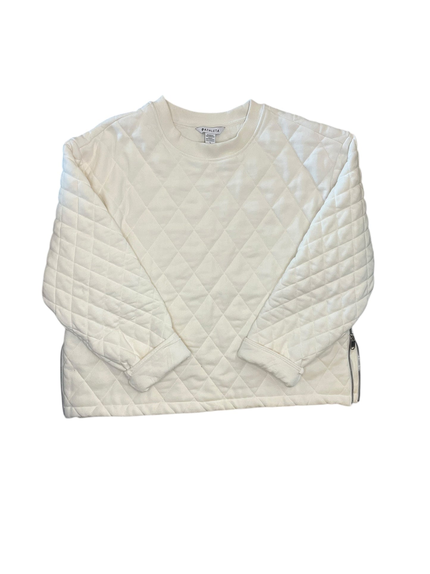 Sweatshirt Crewneck By Athleta In White, Size:L