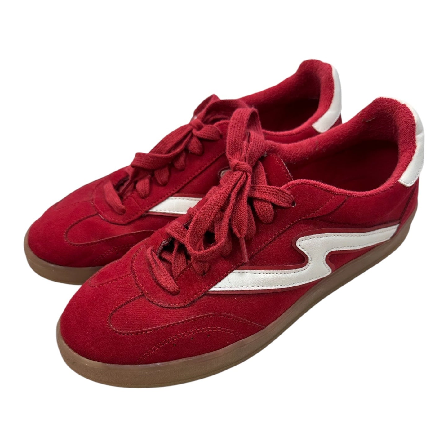 Shoes Sneakers By Clothes Mentor In Red & White, Size:10