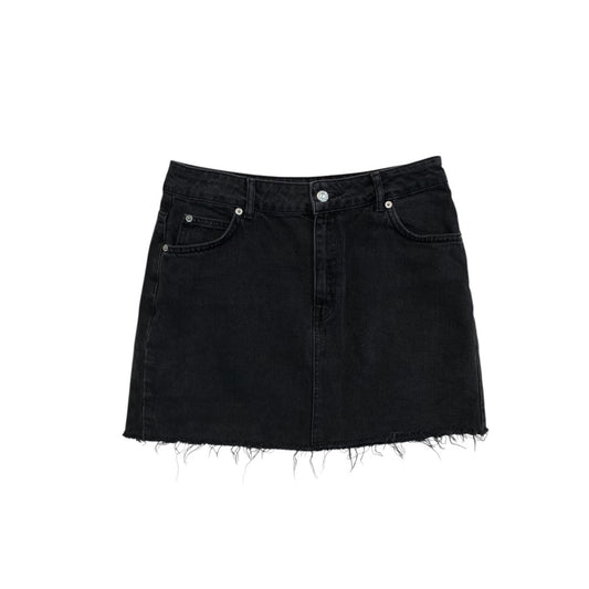 Skirt Mini & Short By Top Shop In Black Denim, Size:8