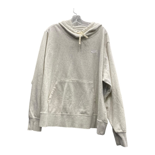 Athletic Sweatshirt Hoodie By Nike In Cream, Size:2X