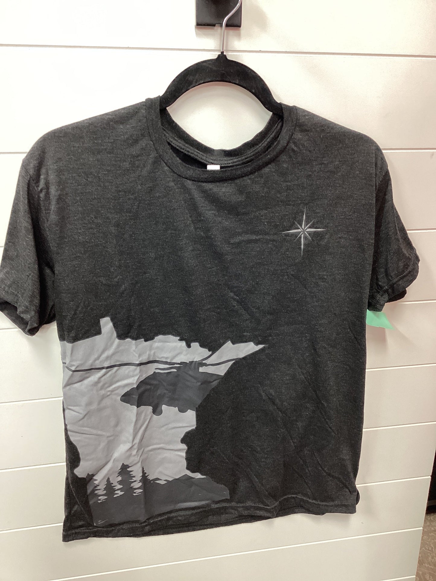 Top Ss By Clothes Mentor In Black & Grey, Size:M