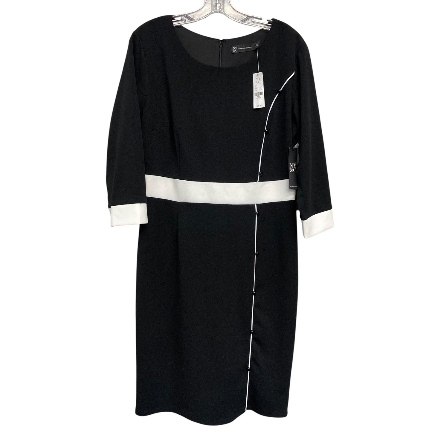 Dress Work By New York And Co In Black & White, Size:L