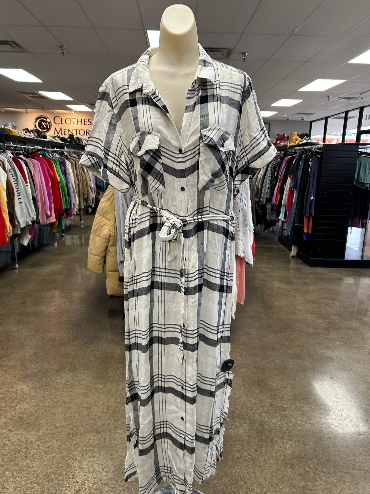 Dress Casual Maxi By Cloth & Stone In Plaid Pattern, Size:L