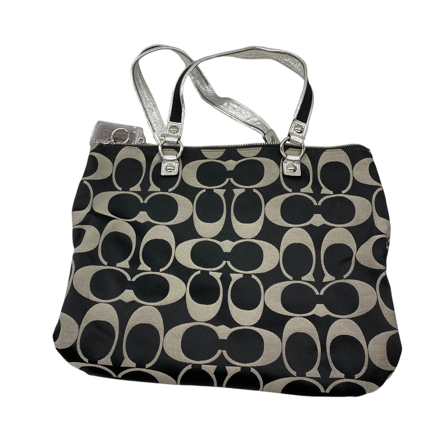 BLACK & GREY HANDBAG DESIGNER by COACH Size:LARGE