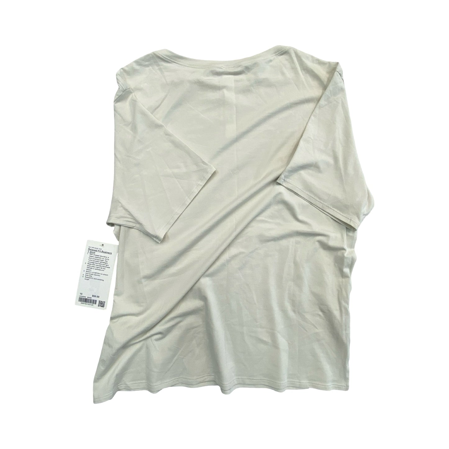 Athletic Top Ss By Lululemon In Cream, Size:10