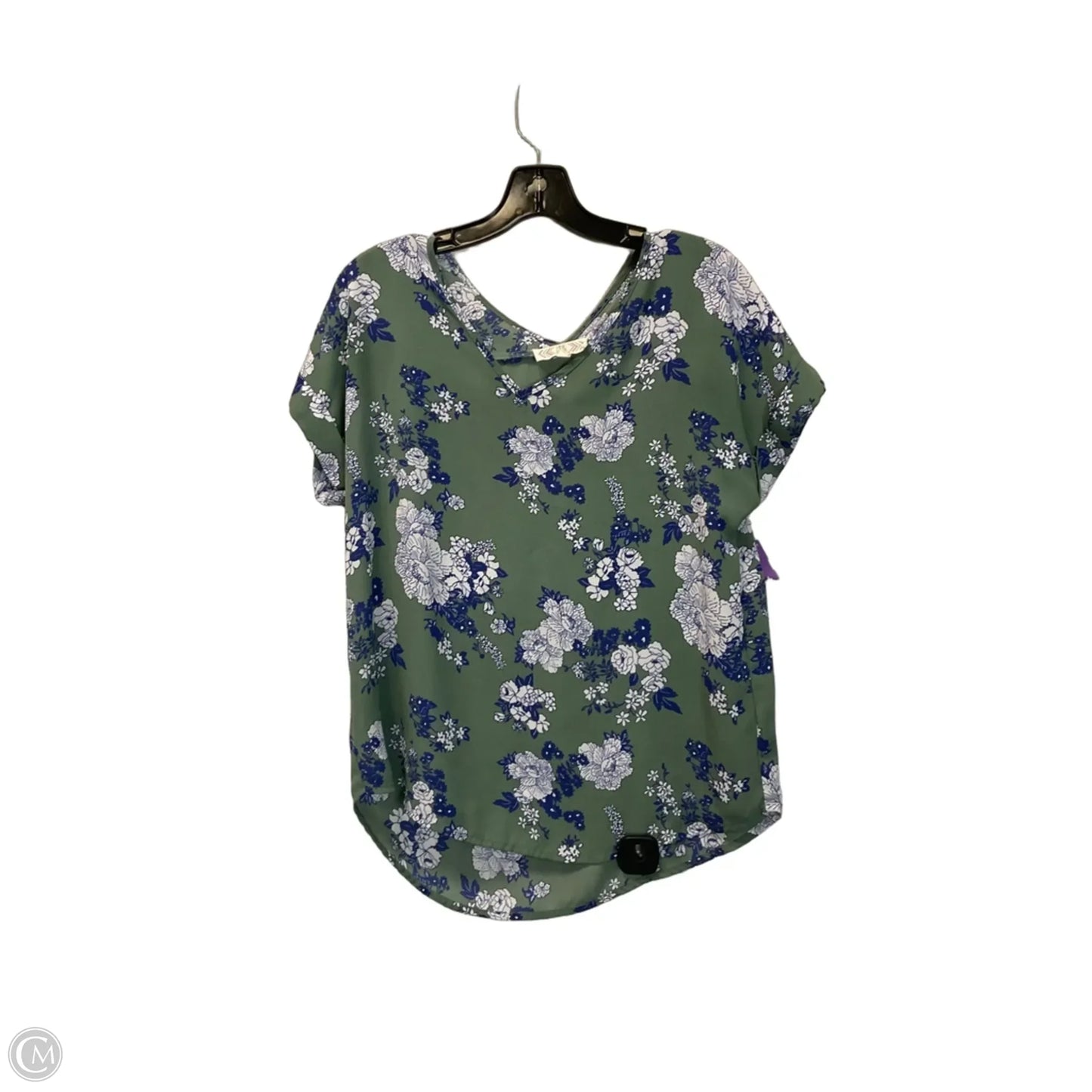 Top Short Sleeve By Pink Rose In Green, Size: M