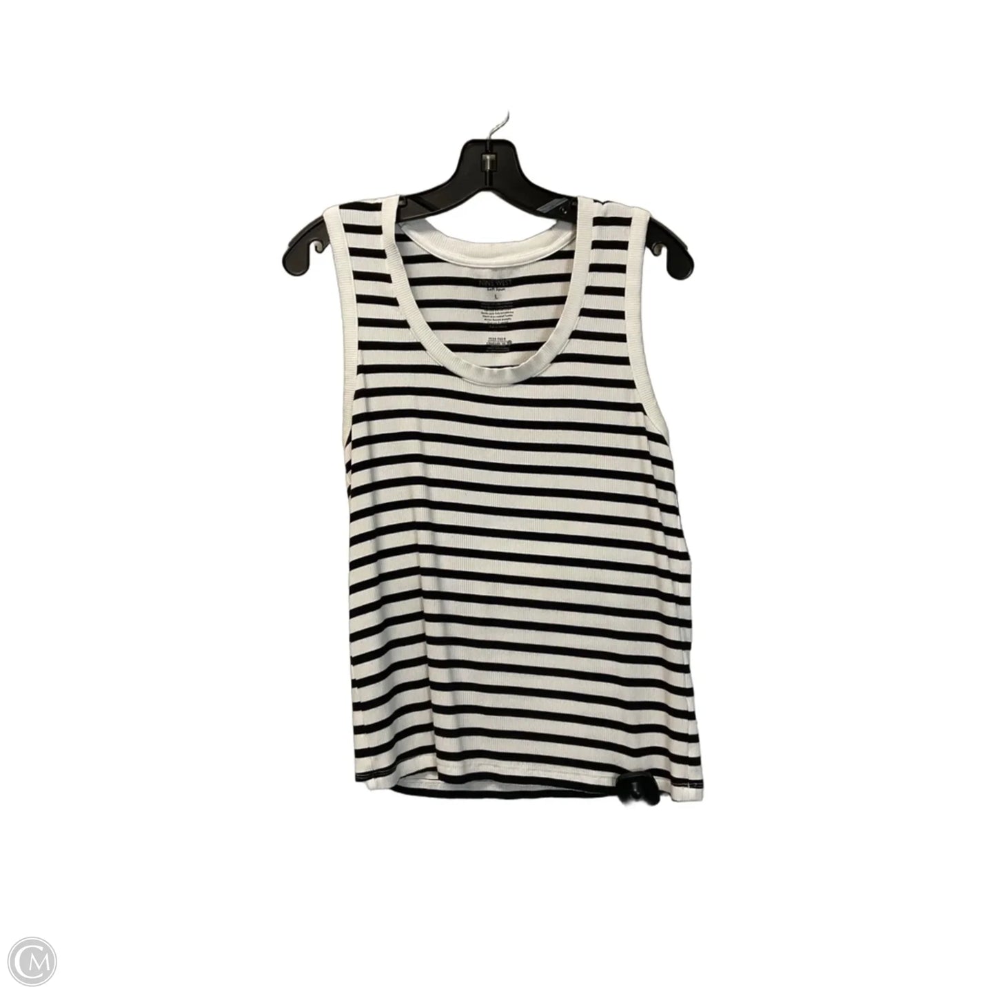 Top Sleeveless By Nine West In Striped Pattern, Size: L
