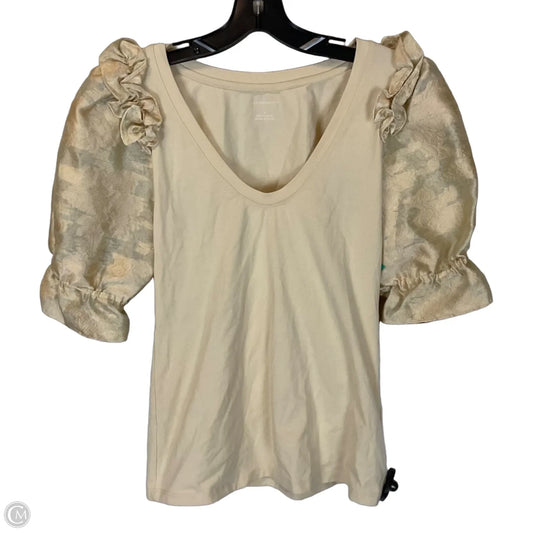 Top Short Sleeve By Anthropologie In Taupe, Size: S