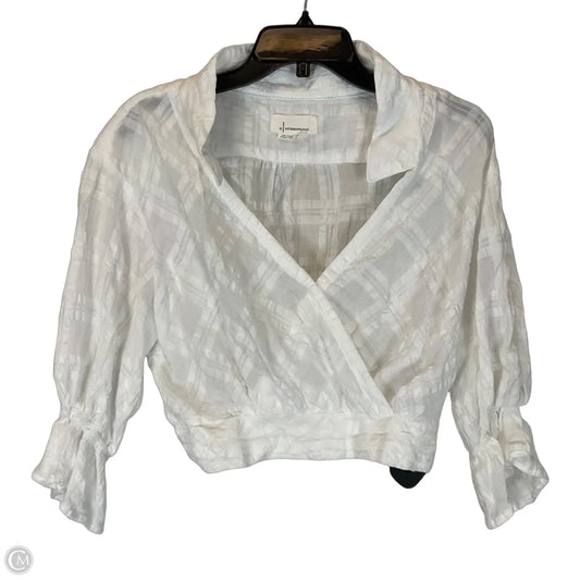 Top Short Sleeve By Anthropologie In White, Size: S