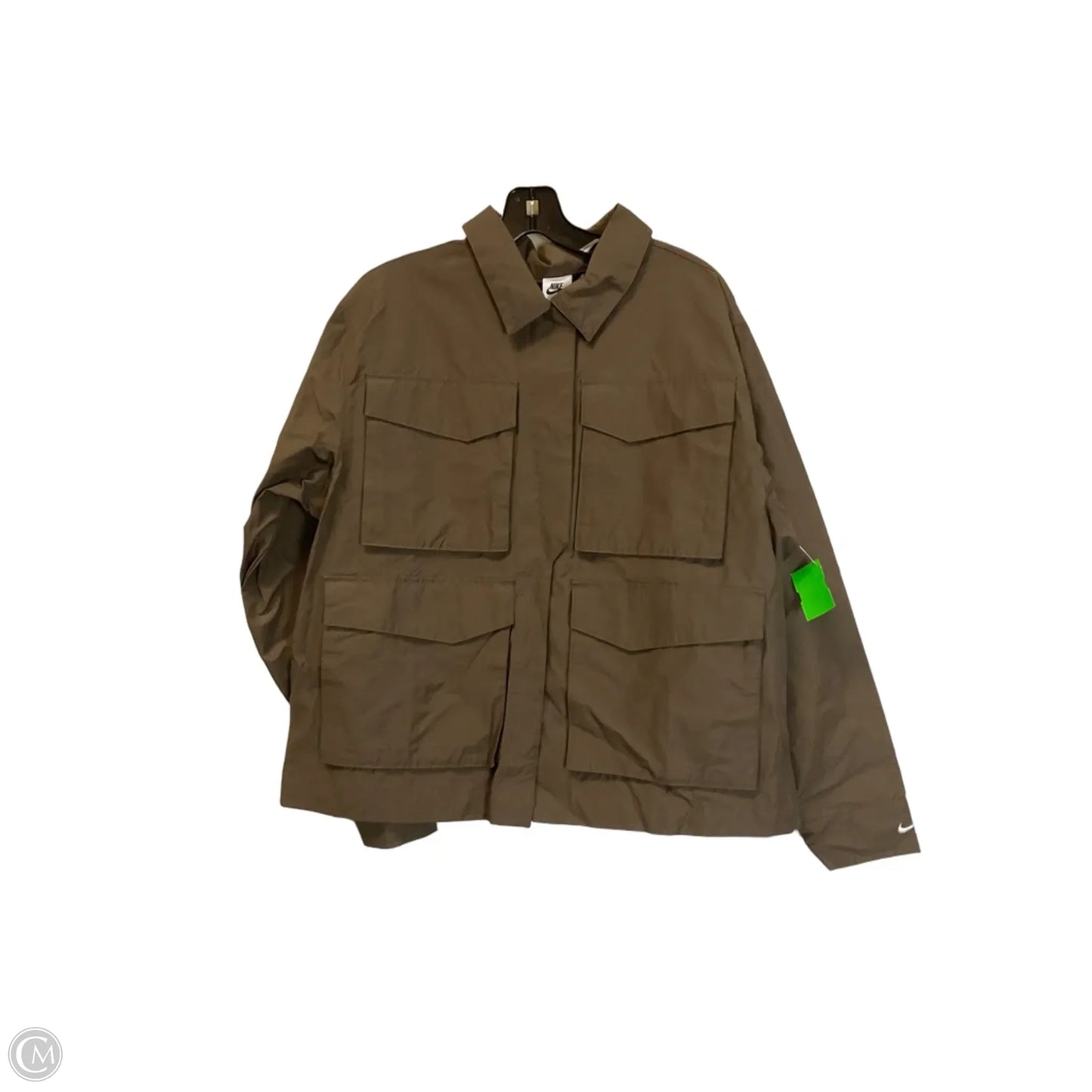 Athletic Jacket By Nike In Brown, Size: M