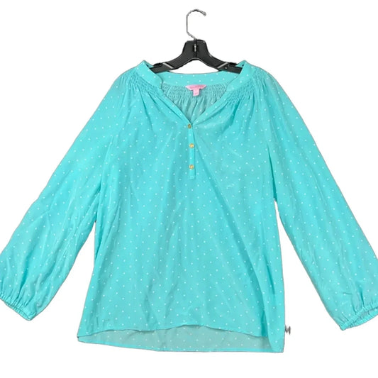 Top Long Sleeve Designer By Lilly Pulitzer In Blue, Size: L