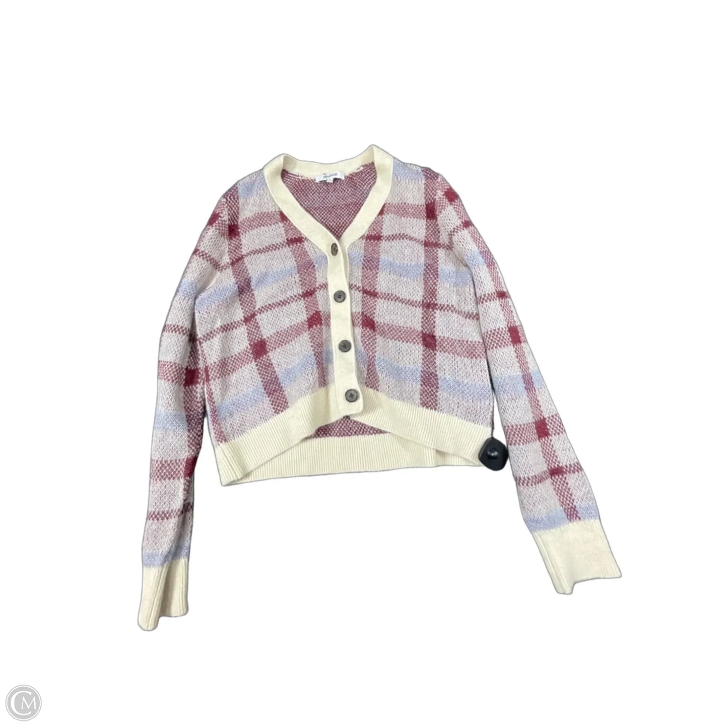 Sweater Cardigan By Made For Life In Plaid Pattern, Size: M