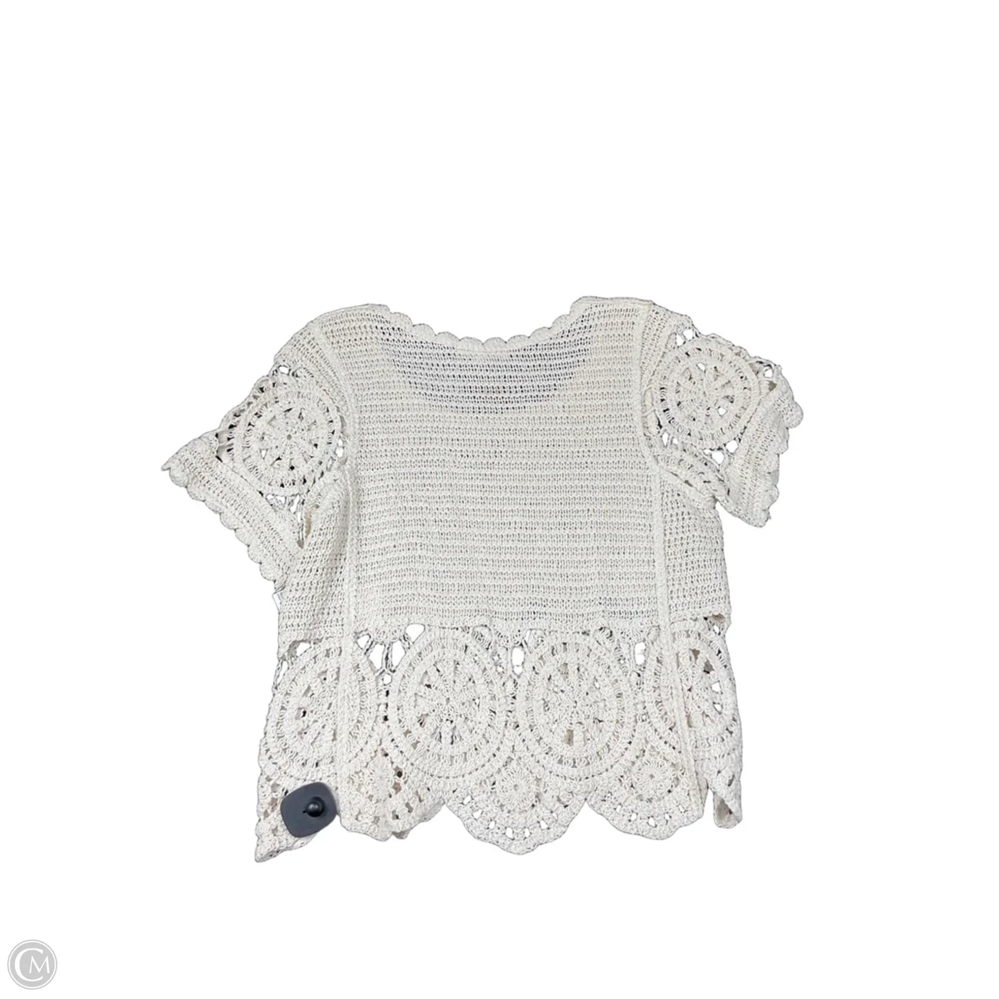 Top Short Sleeve By Solitaire In Cream, Size: M