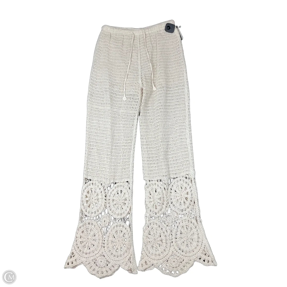 Pants Wide Leg By Solitaire In Cream, Size: M