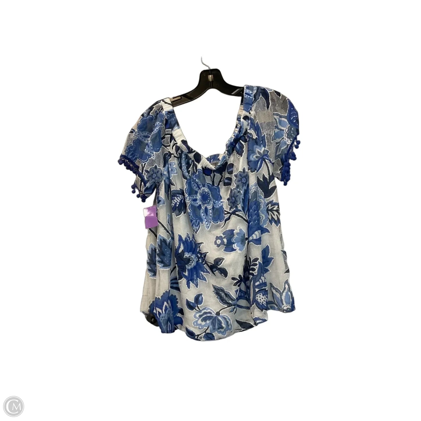 Top Short Sleeve By Entro In Blue & Brown, Size: L