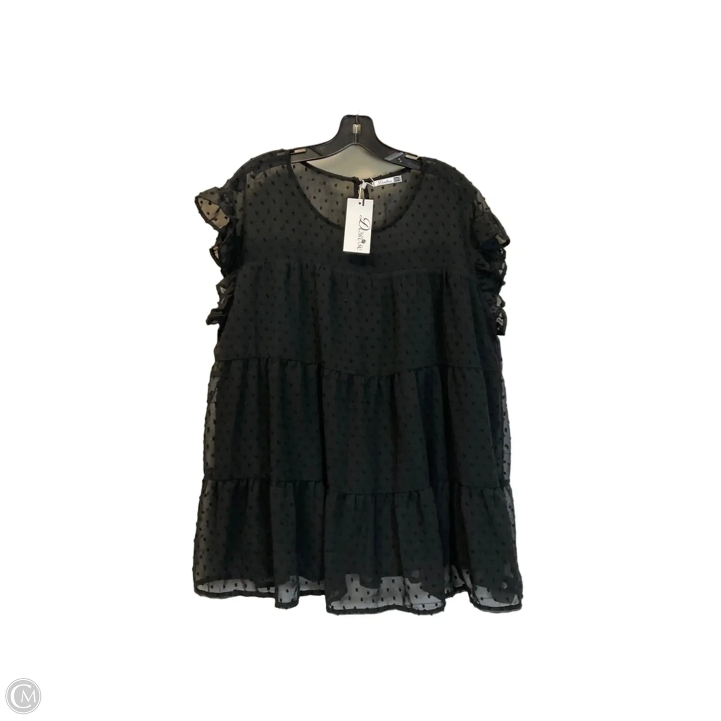 Top Short Sleeve By Clothes Mentor In Black, Size: Xxl