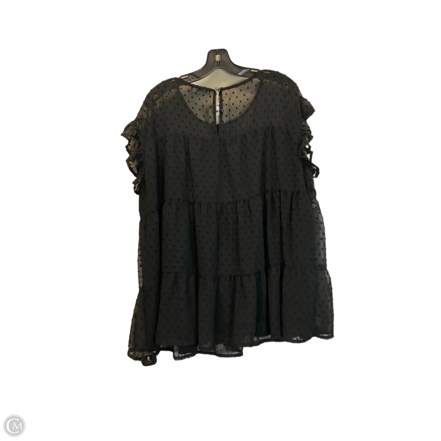 Top Short Sleeve By Clothes Mentor In Black, Size: Xxl