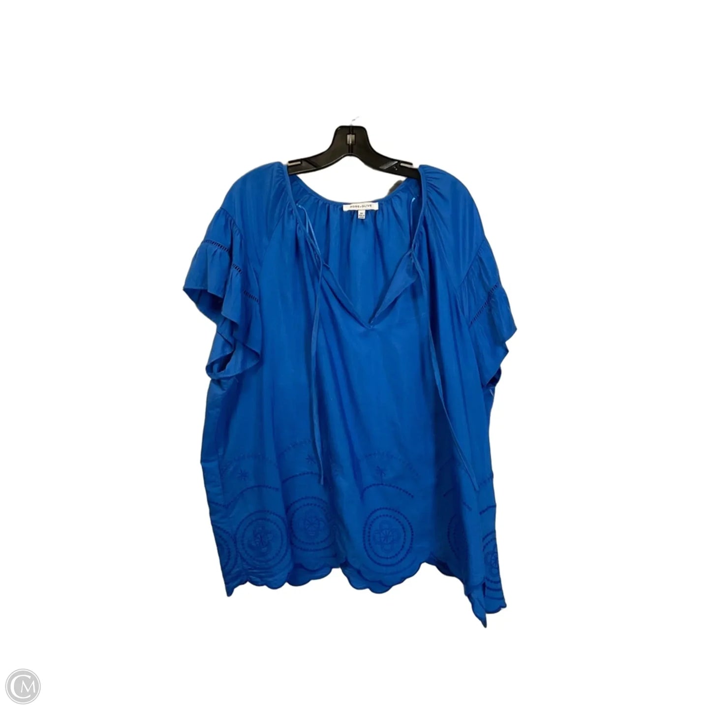 Top Short Sleeve By Rose And Olive In Blue, Size: 2x