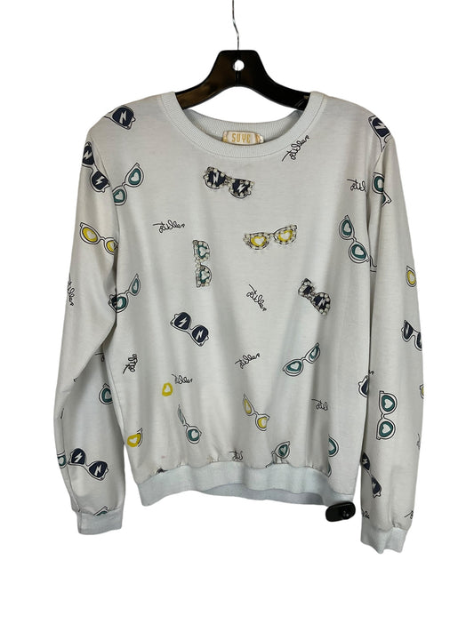 Sweatshirt Crewneck By Clothes Mentor In White, Size: L