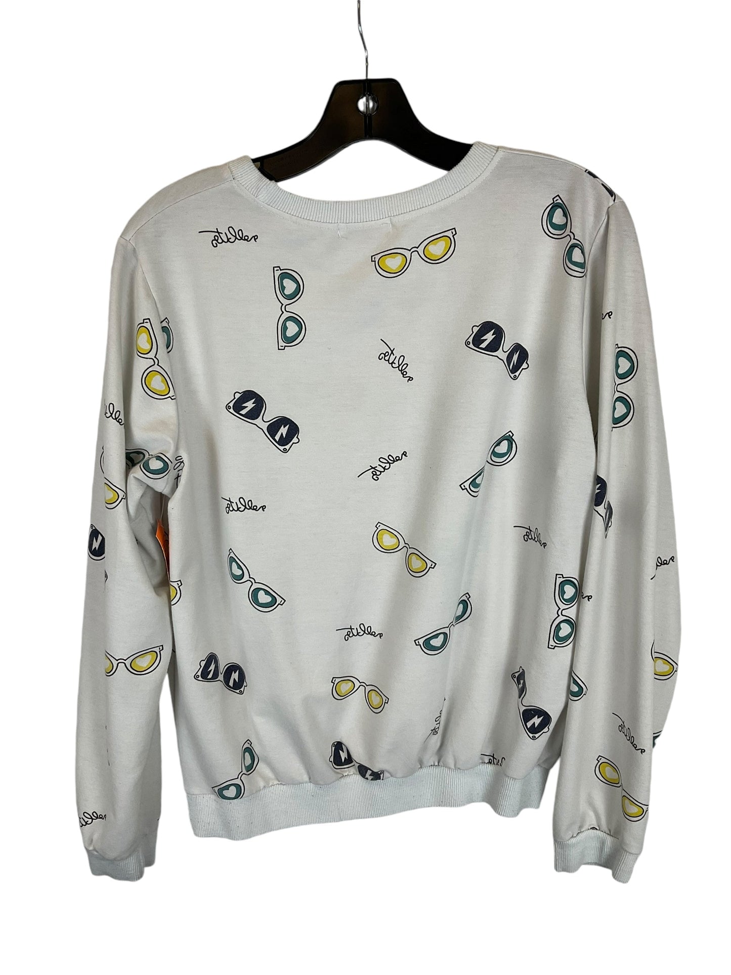 Sweatshirt Crewneck By Clothes Mentor In White, Size: L