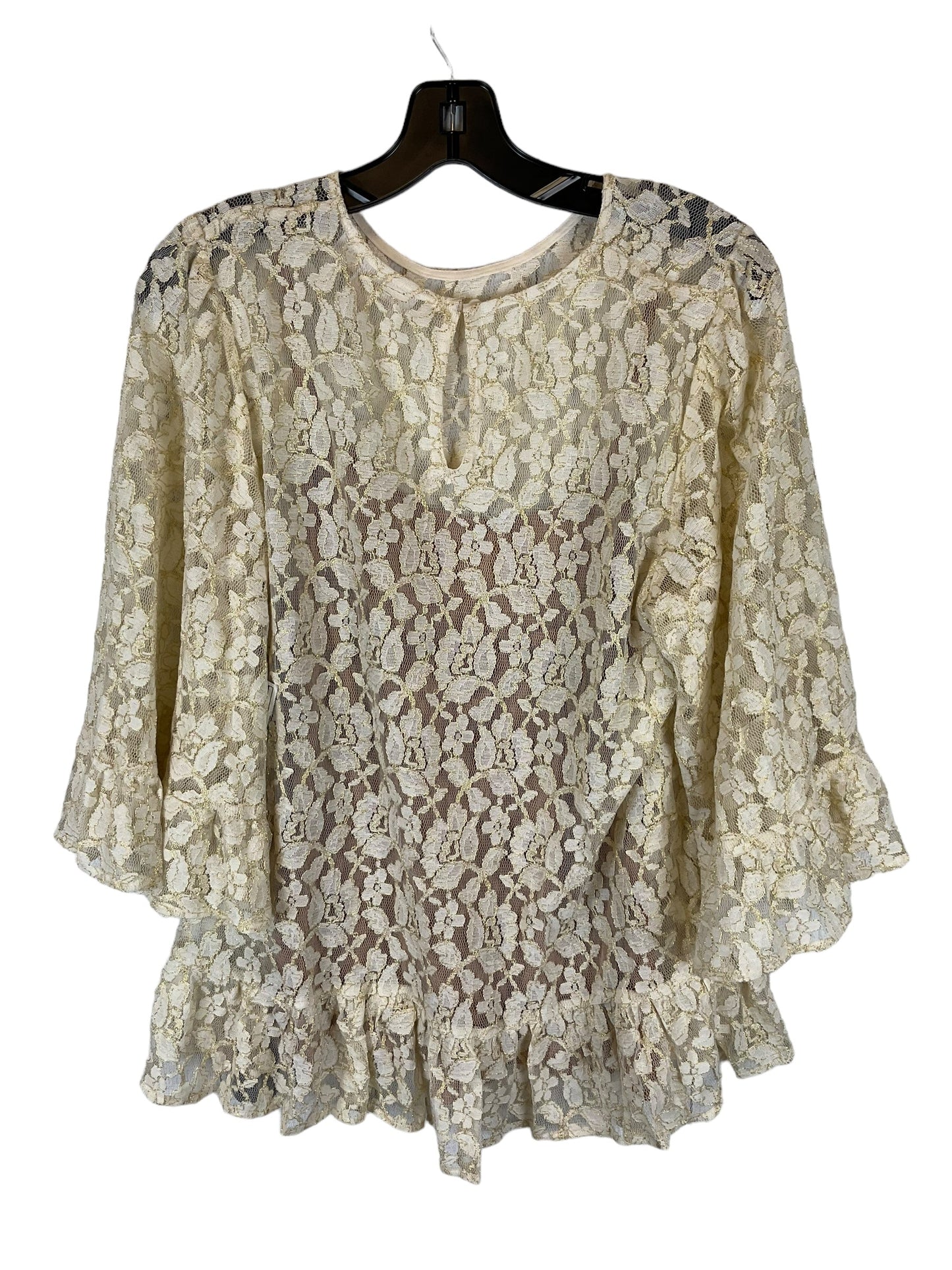 Top 3/4 Sleeve By Michael By Michael Kors In Tan, Size: L