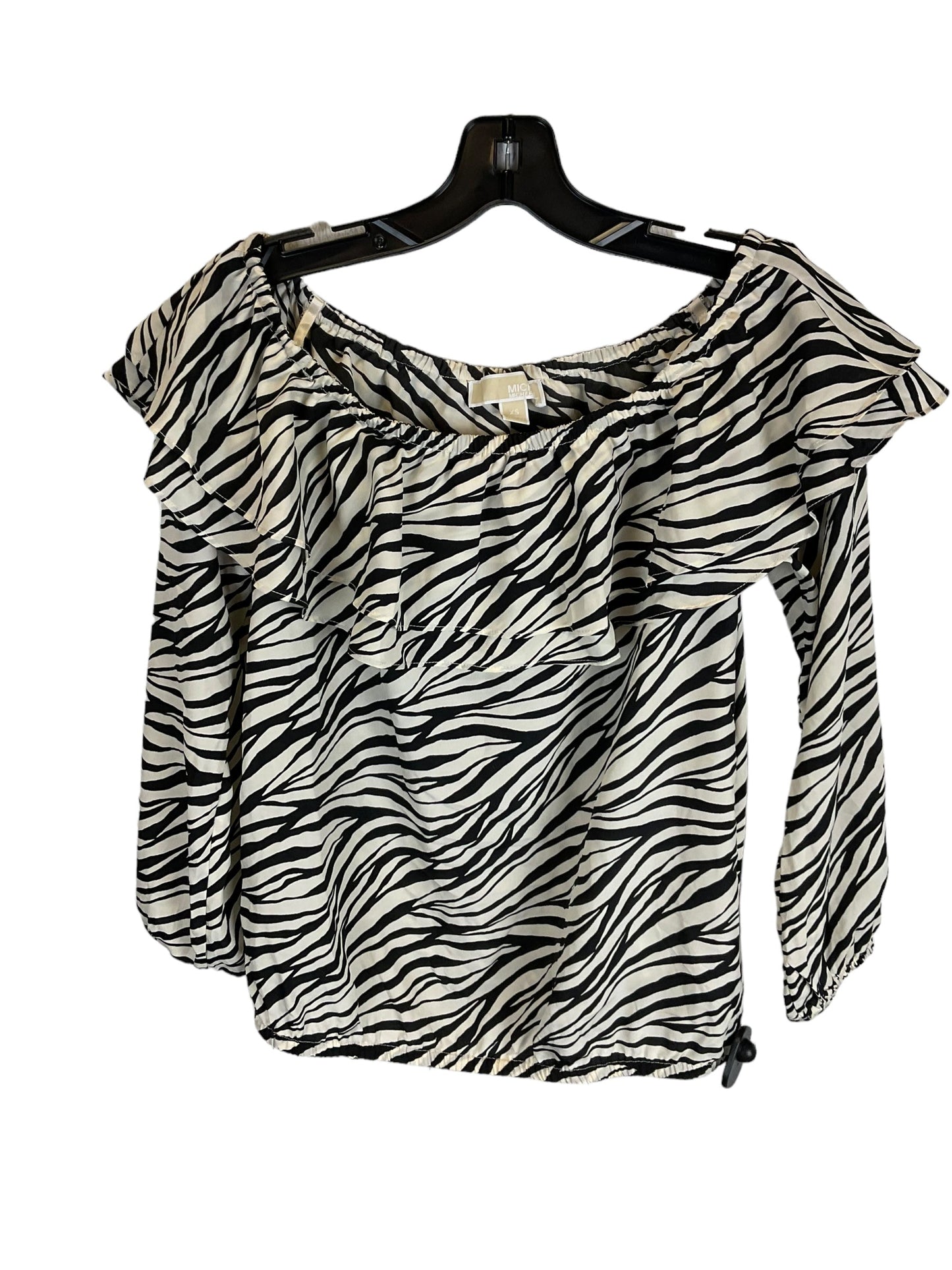 Top Long Sleeve By Michael By Michael Kors In Zebra Print, Size: Xs