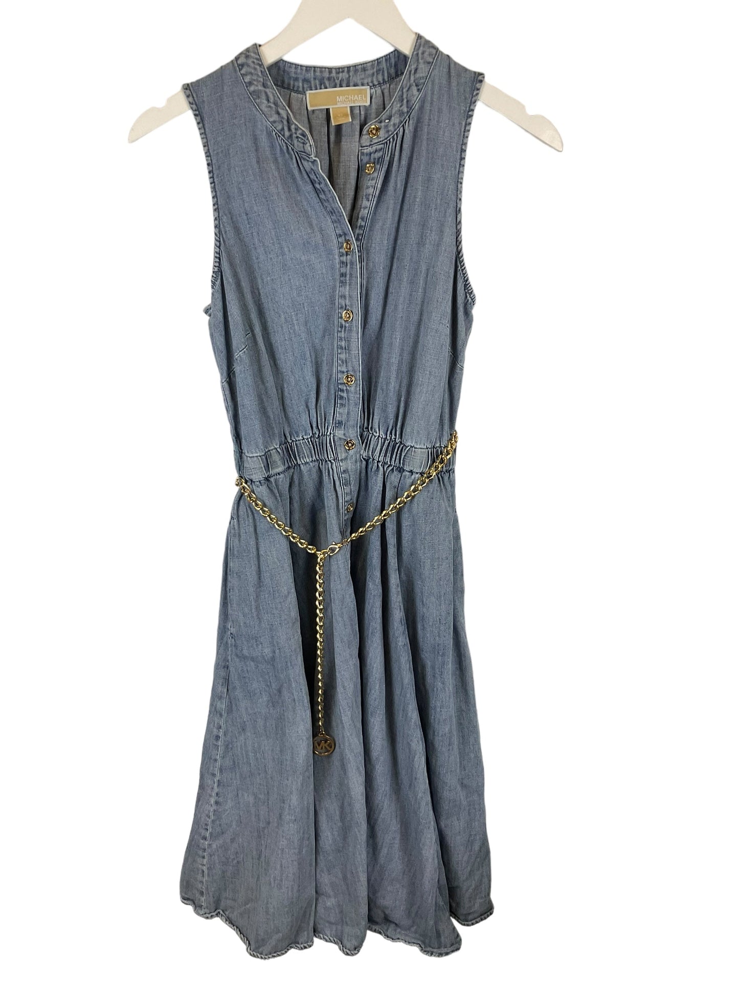 Blue Denim Dress Designer Michael By Michael Kors, Size Xs