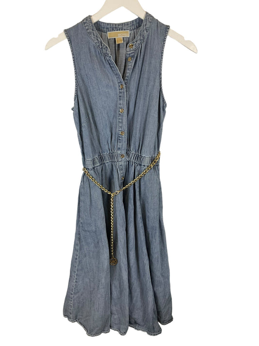 Blue Denim Dress Designer Michael By Michael Kors, Size Xs