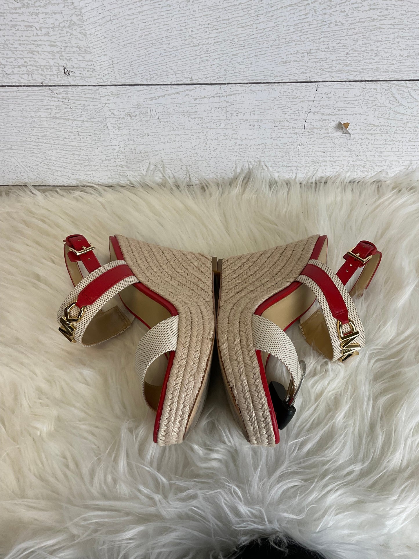 Red Sandals Designer Michael By Michael Kors, Size 6