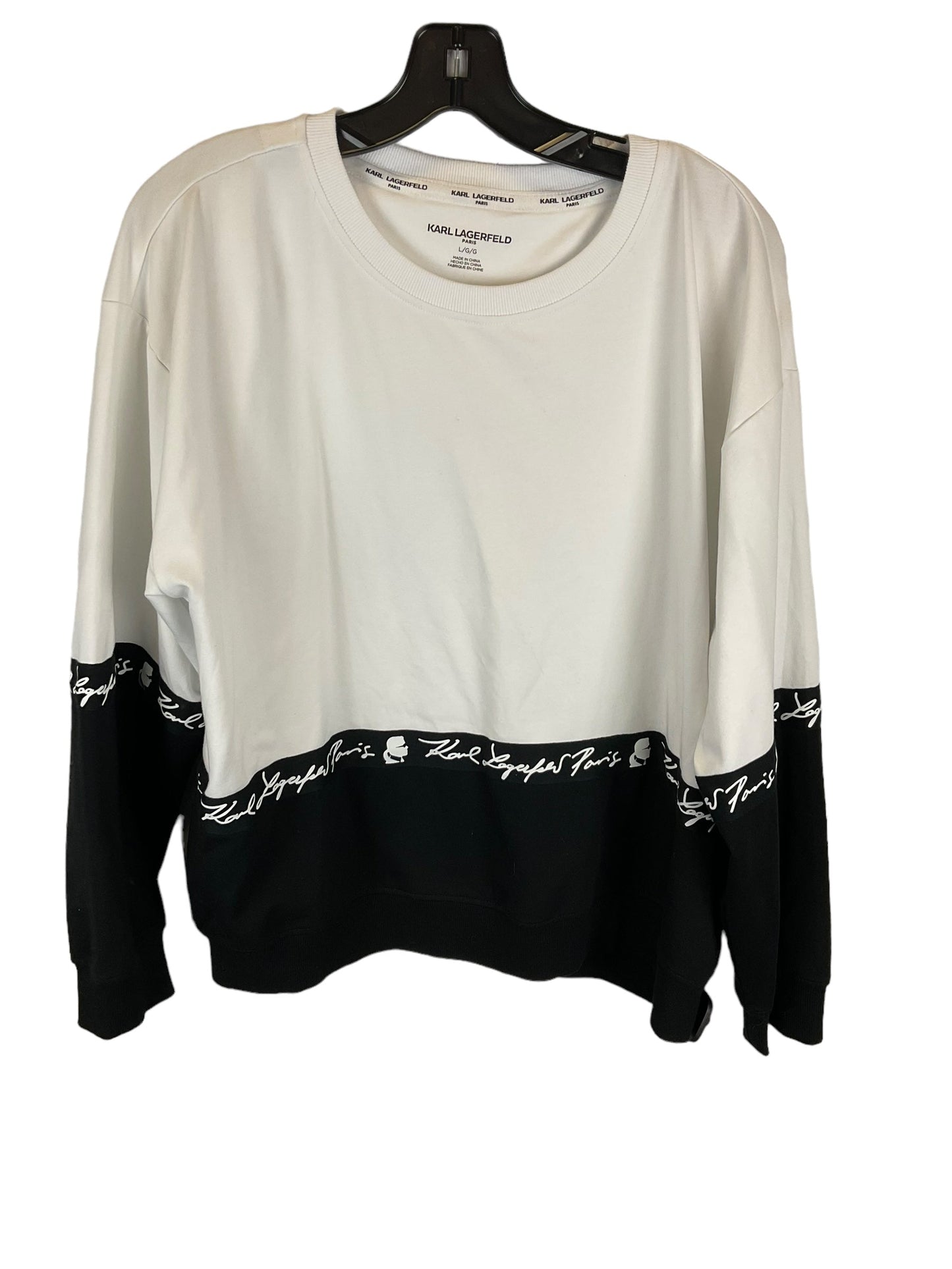 White Top Long Sleeve Karl Lagerfeld, Size L