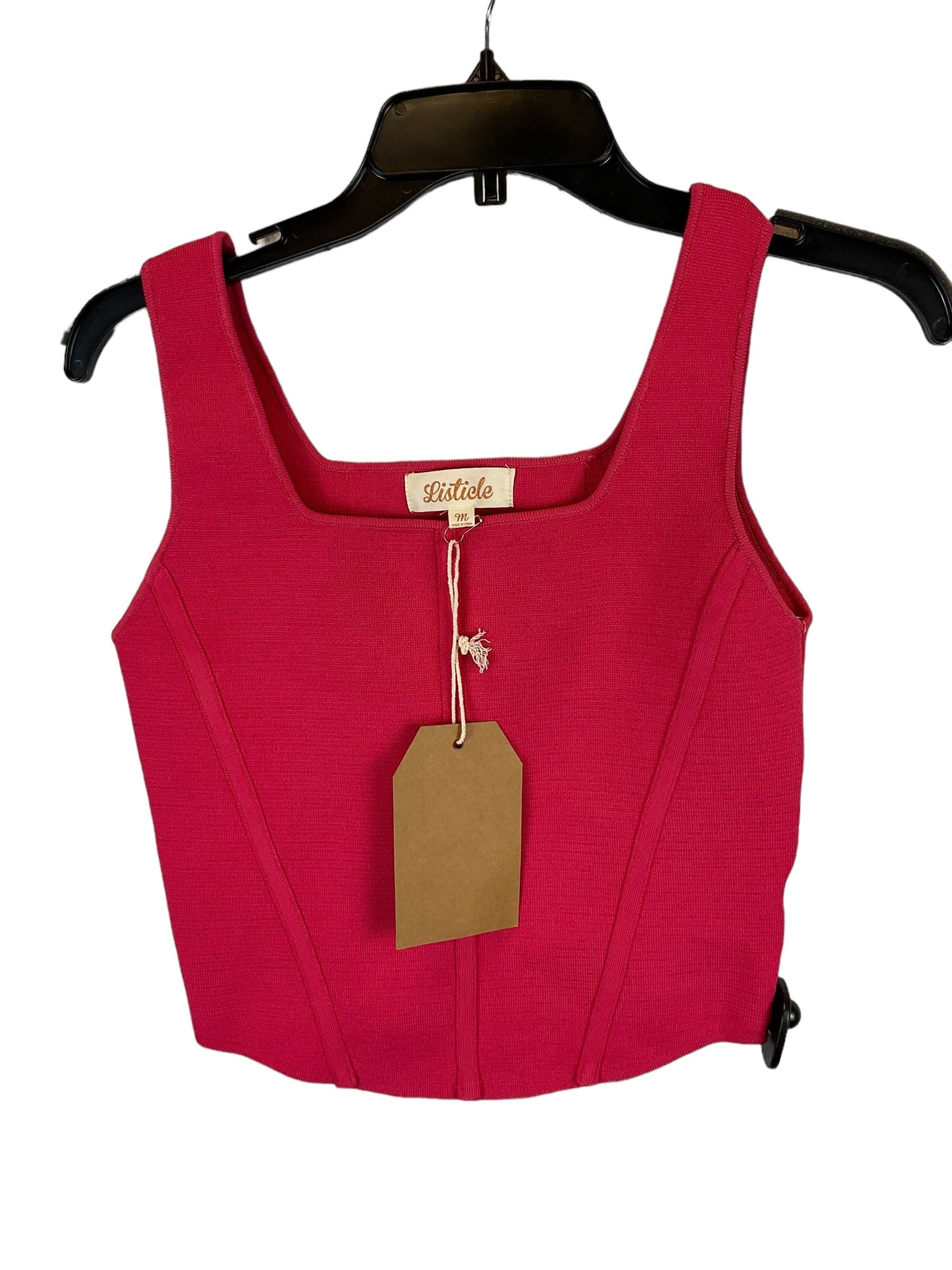Pink Top Sleeveless Listicle, Size M