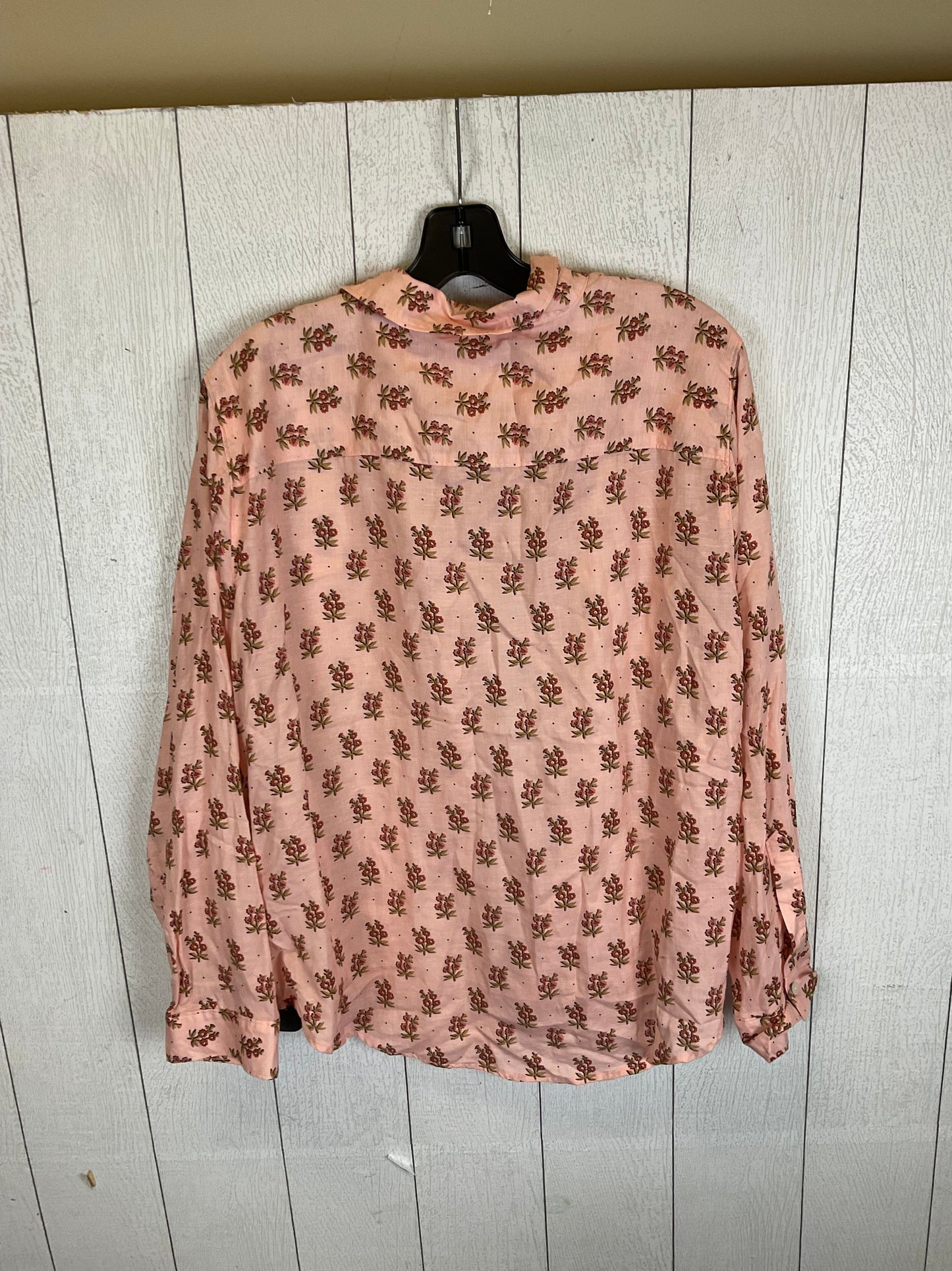 Pink Top Long Sleeve Designer Spartina, Size Xxl