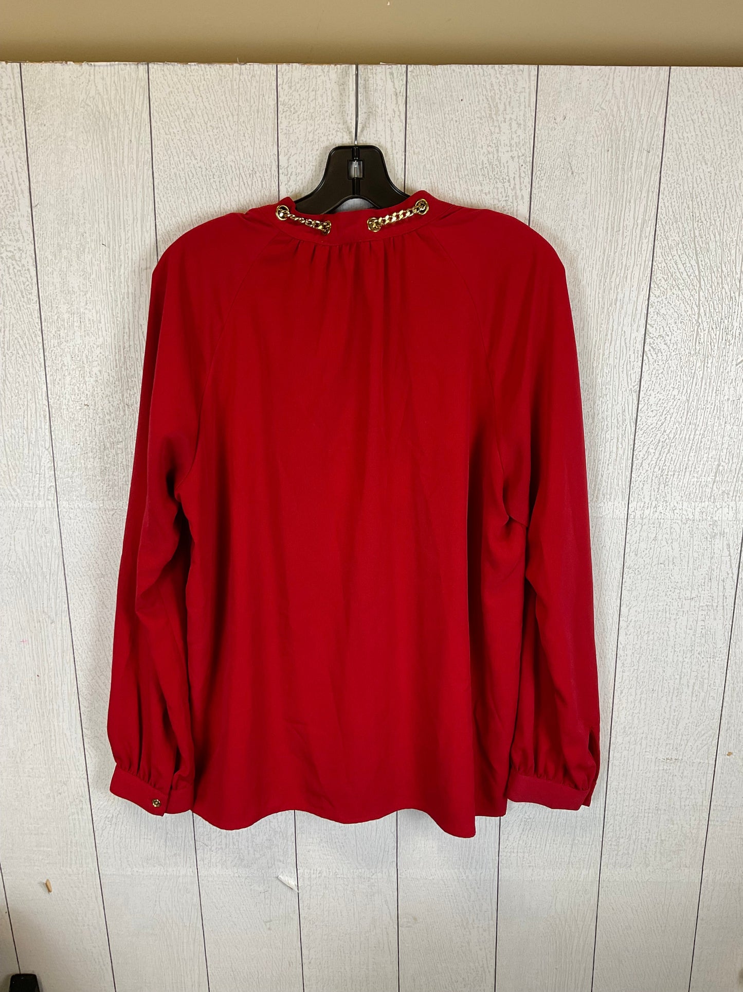 Red Top Long Sleeve Michael By Michael Kors, Size Xl