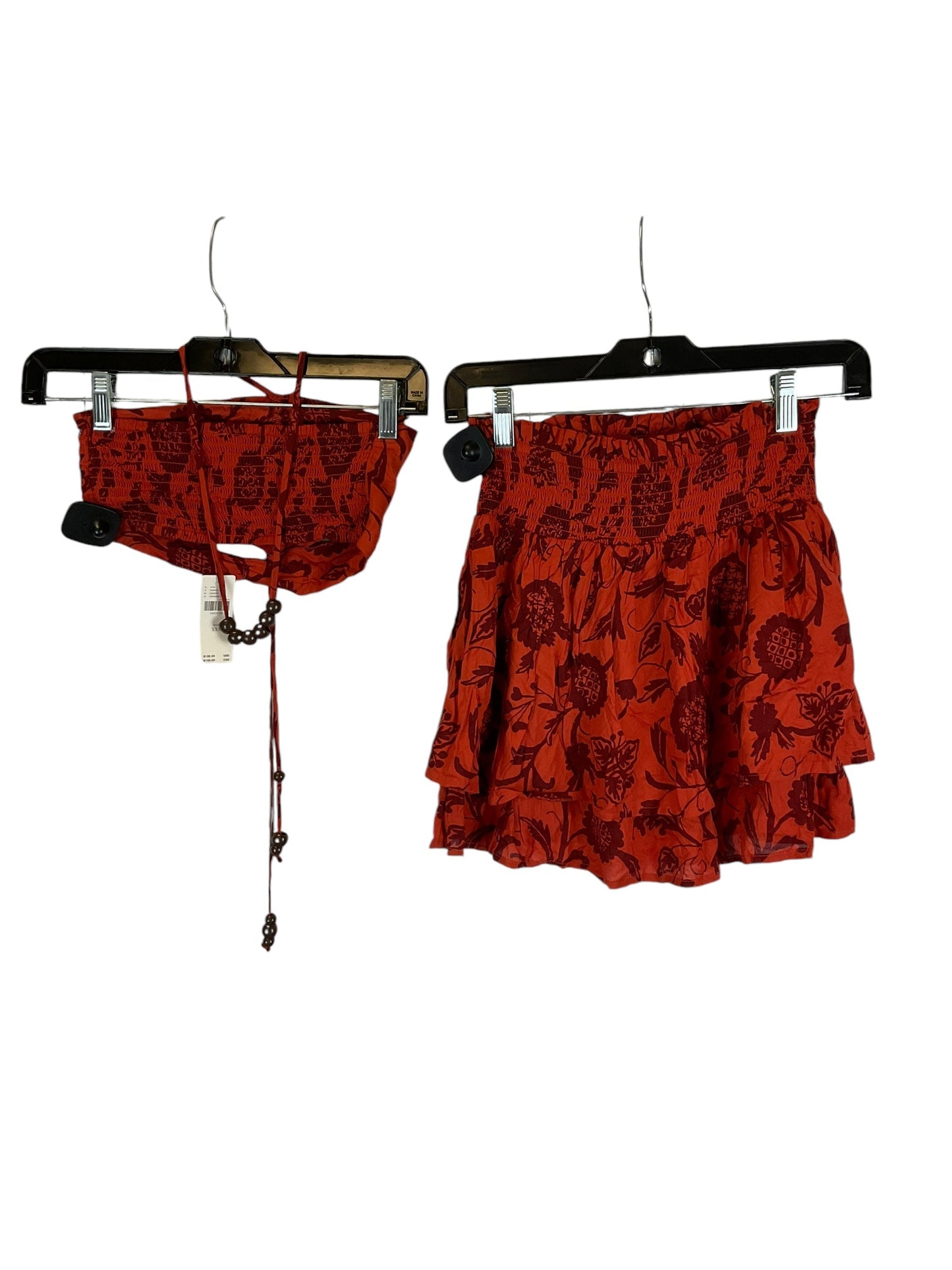 Skirt Set 2pc By Anthropologie In Orange, Size: Xxs