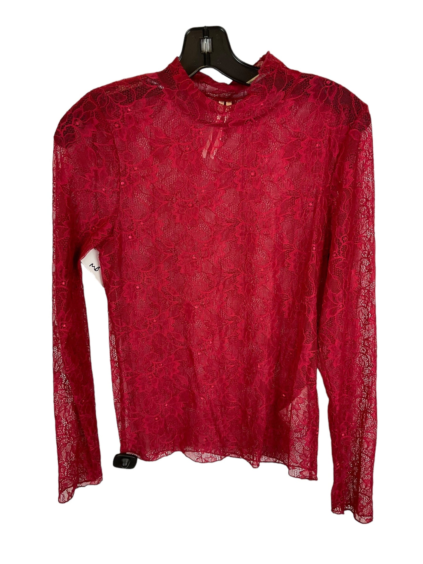 Top Long Sleeve By Anthropologie In Red, Size: M